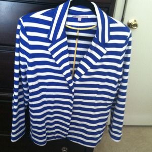 ***SOLD**GAP knit striped blazer cobalt blue