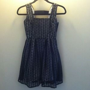 Forever21 Black Lace Overlay Apron Dress
