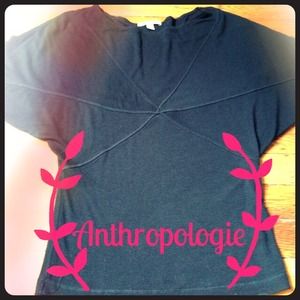 Anthropologie Bordeaux Black Draped Top