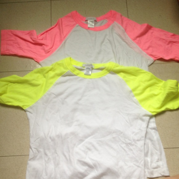 Neon baseball tee 3/4 sleeve bundle