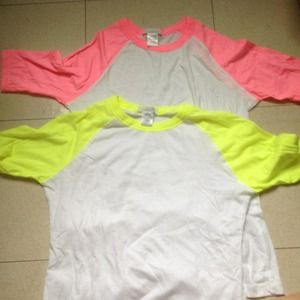 Neon baseball tee 3/4 sleeve bundle