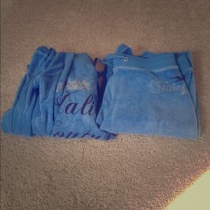 A light blue juicy track suit.