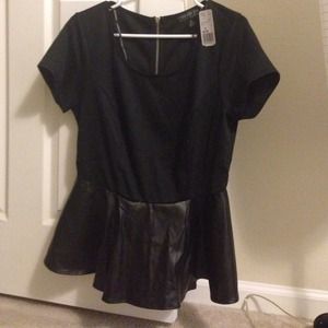 Forever 21 knit and faux leather peplum