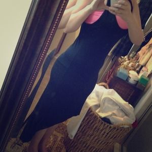 Black waterfalls dress