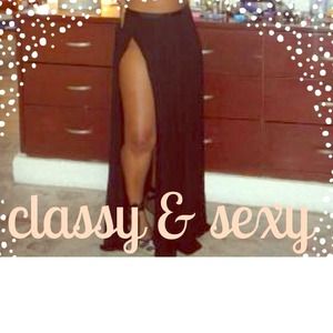 Ecote Double Slit Maxi Skirt