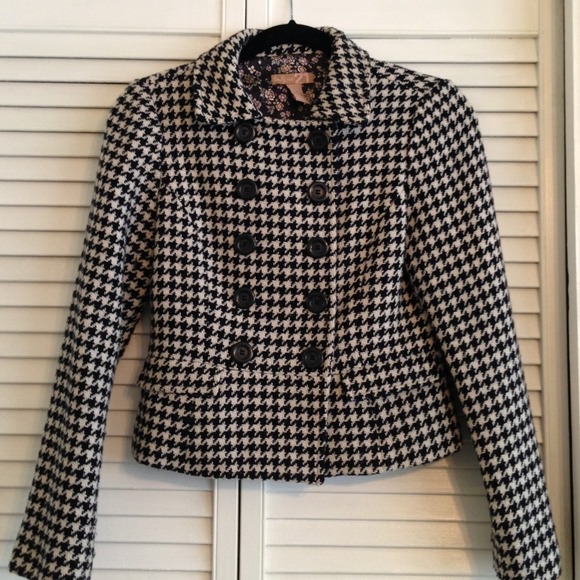 F21 Houndstooth Peplum Jacket