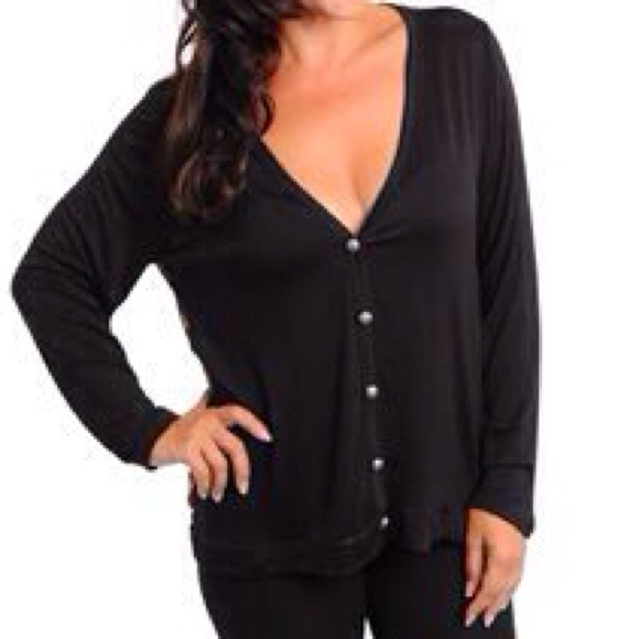 🎉Host Pick🎉***Plus Size***Black & Brown Cardigan - Picture 2 of 3