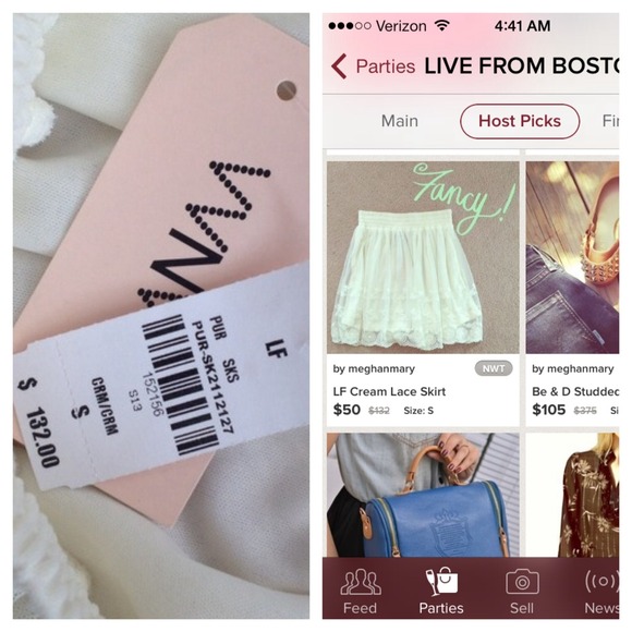 ❌SOLD IN BUNDLE❌LF Cream Lace Skirt - Picture 4 of 4