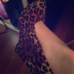 Leopard printed wedge heels
