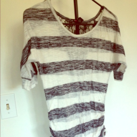 Striped lace shirt