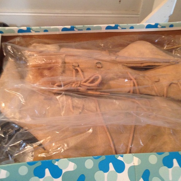 Faux Suede tan boots, cute with jeans or spandex. - Picture 4 of 4