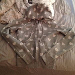 VS PINK grey zip up with rhinestones