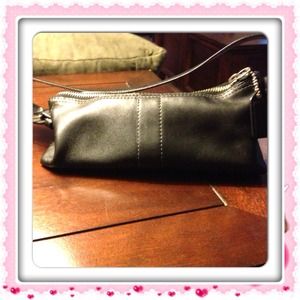 Coach small black leather handbag