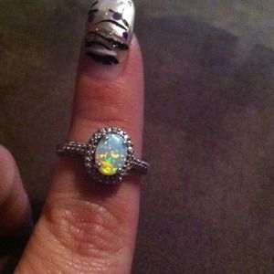 Sterling silver opal ring