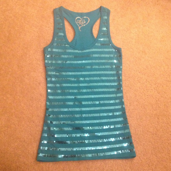 Turquoise sequin tank top from RUE 21
