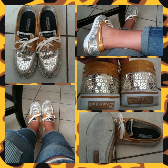PRICE CUT!!!!Sperry Top Sider silver sequin