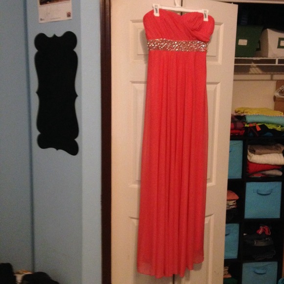 Floor Length Coral Prom Dress - Size 9