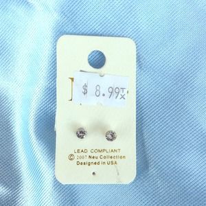 White diamond stud earrings