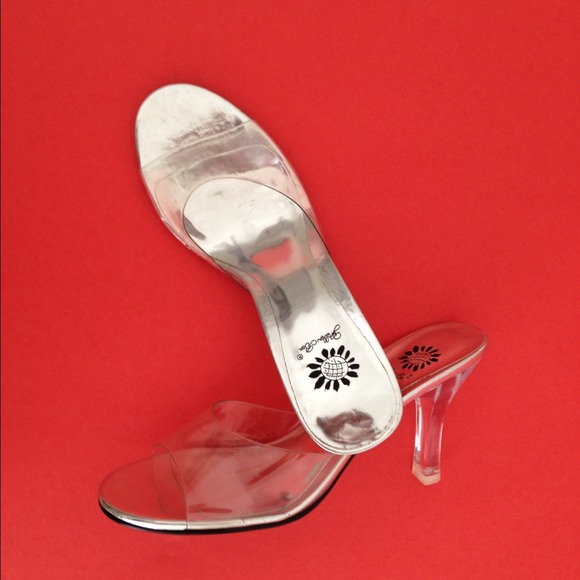 Clear shoes, 2 .5 inch heel