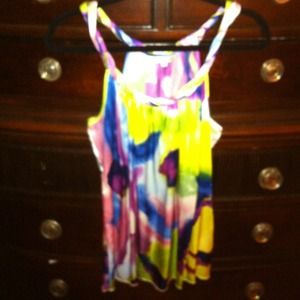 Gorgeous watercolor silk top by Matty M