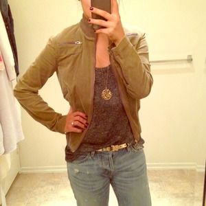 BEBE olive military jacket