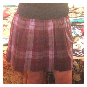 Purple plaid skirt