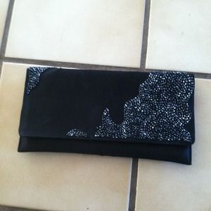 Valerie Stevens black beaded clutch