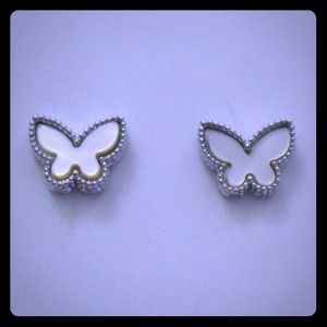 Mother of pearl butterfly stud earrings