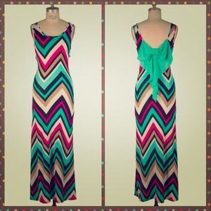 Chevron bow dress