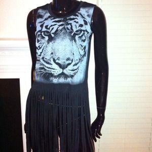 Tiger Fringed Top