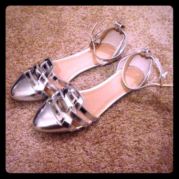 Metallic gladiator sandals