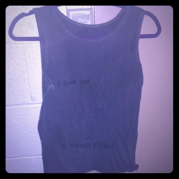 Brandy Melville "I love you..moon and back." Tank.