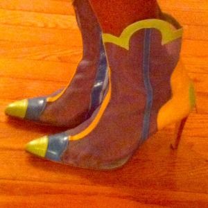 Mario Valentino vintage sheer ankle boot Sz 37 .5