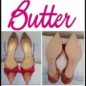 🔴SOLD🔴BUTTER "Sauce" Pink Floral D'Orsay Pump