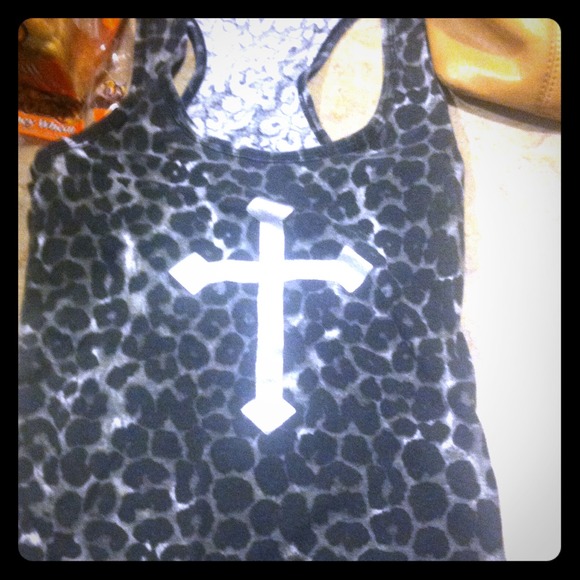 Cheetah cross tank top