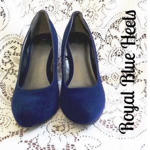 Royal blue suede heels