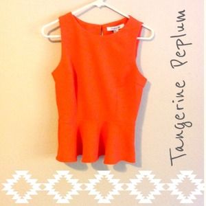 ***SOLD*** Bright red/tangerine peplum top