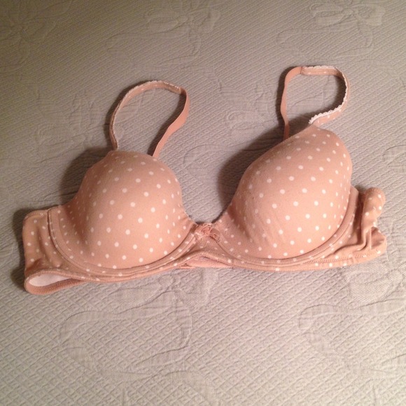 VS Memory Foam Bra - Nude w/ White Polka Dots
