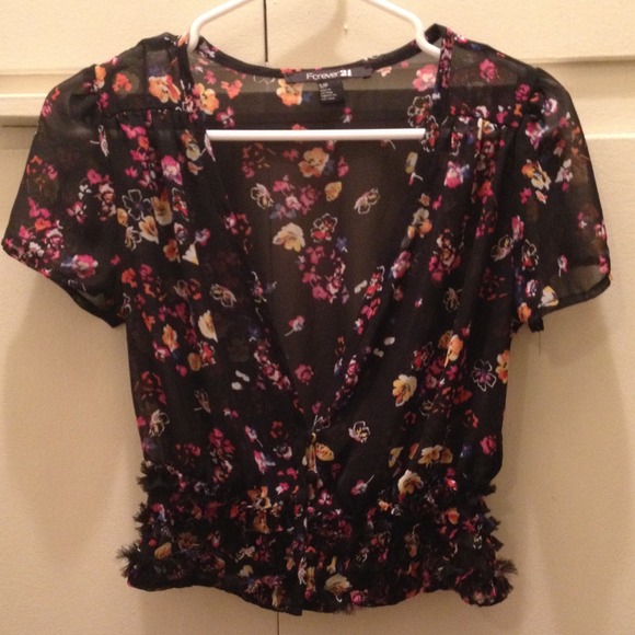"SOLD" Black sheer top