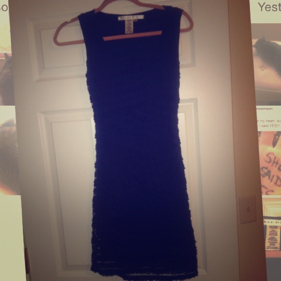 Max Studio Blue Lace Bandage Dress XS