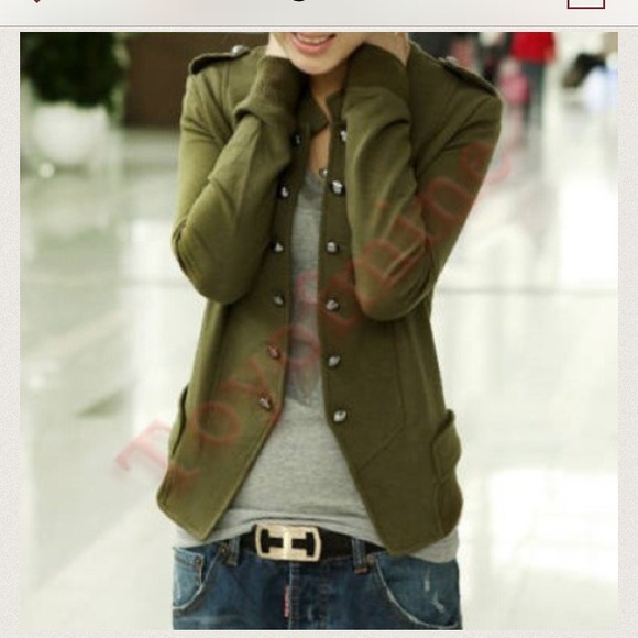 Army Green Double Breasted Jacket