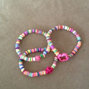 Neon disc bracelet bundle