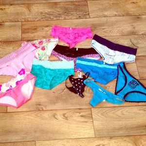 12 pairs of Victoria's Secret's PINK panties.