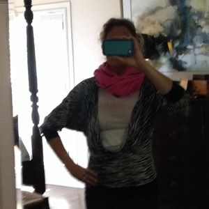 Navy zebra print top.