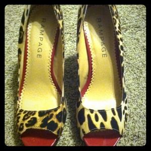 Beautiful never worn red and leopard heels