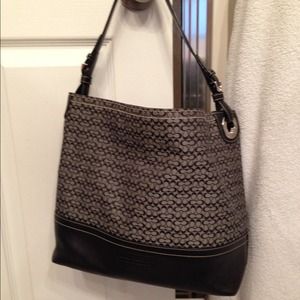 Classic black Coach hobo handbag