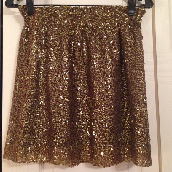 J Crew gold sequin skirt