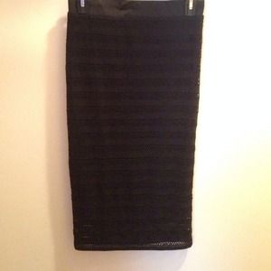 Size Small Stripe Mesh Midi High Waisted Skirt
