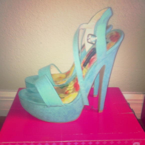 Turquoise Sky High Heels | Meike