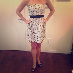 Strapless silk Theory dress